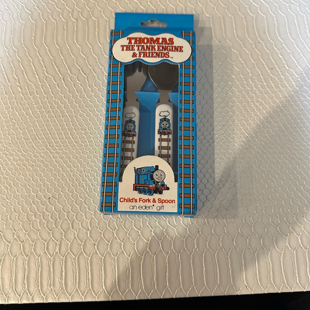 Thomas & Friends Blue and White Child's Fork & Spoon Set
